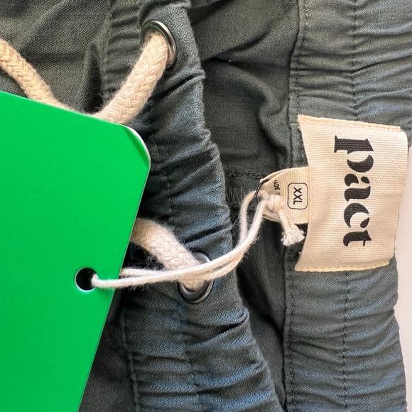 Pact Unisex Organic Cotton Drawstring Pants XXL Green Grey New With Tags - Picture 5 of 9